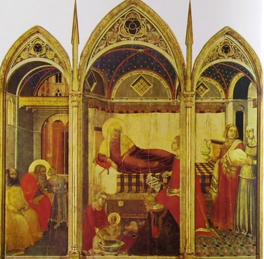 Pietro Lorenzetti - Natività della Vergine, cm. 187 x 182, Museo dell'Opera del Duomo, Siena.